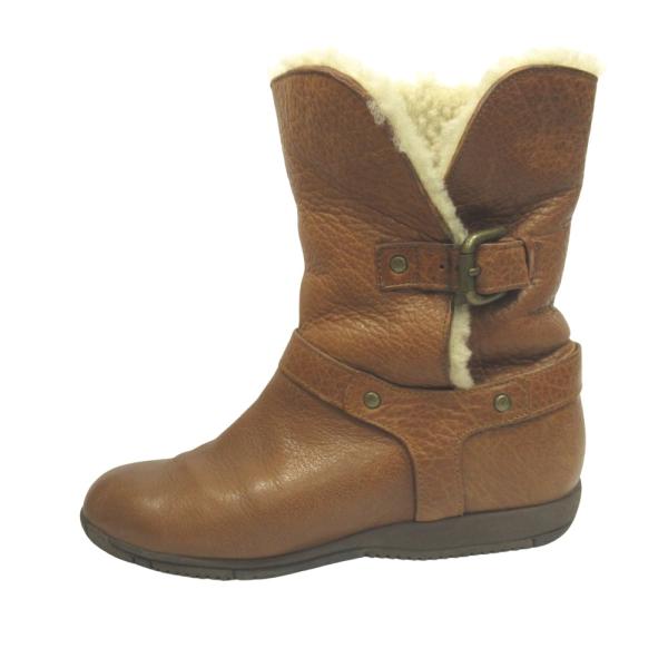 良品 aravon アラヴォン アンクル ブーツ シューズ 靴 ショート レザー ボア 23.5cm...