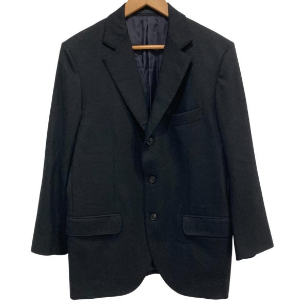 良品 Papas Plus パパスプラス フランネル テーラードジャケット M ブラック メンズ 古...