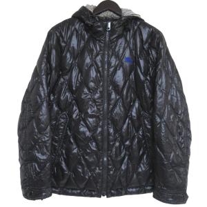 BURBERRY BLACK LABEL バーバリーブラックレーベル リバーシブル キルティング フーデッド ダウンジャケット LL ブラック メンズ 古着 中古