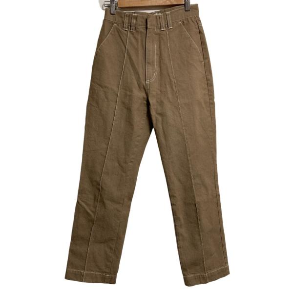 良品 AMERI アメリ ピンタック デニムパンツ ジーンズ サイズ25 ブラウン レディース 古着...