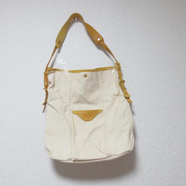 美品 SEAGULL SHIP シーガルシップ キャンバス レザー セミショルダーバッグ ナチュラル...