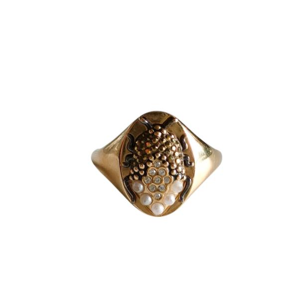 良品 SWAROVSKI スワロフスキー ラインストーン スカラベ リング 指輪 アクセサリー 50...