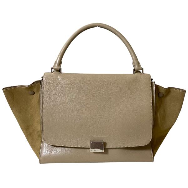 CELINE セリーヌ トラペーズ ミディアム 2WAY ハンドバッグ ショルダーバッグ ベージュ ...