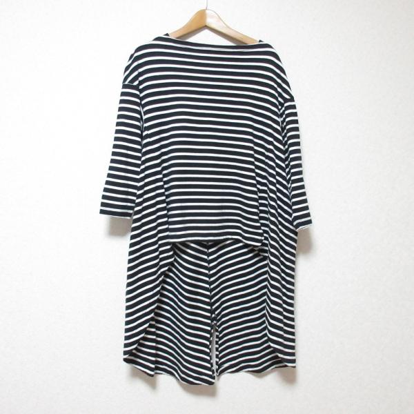 美品 Americana アメリカーナ ボーダー ボートネック バックロング カットソー Tシャツ ...