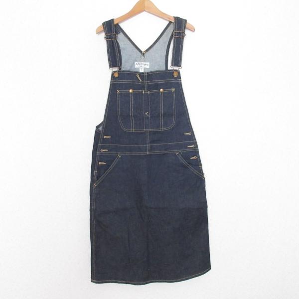 美品 Americana アメリカーナ ストレッチ デニム サロペット スカート ジャンスカ ワンピ...