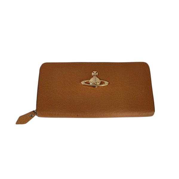 美品 Vivienne Westwood ヴィヴィアンウエストウッド レザー オーブモチーフ ラウン...