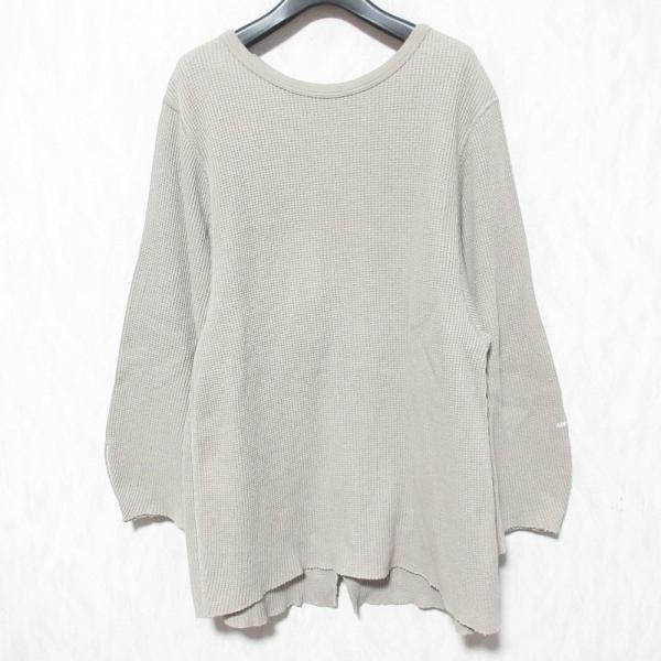 美品 Americana アメリカーナ ロゴ刺〓 長袖 ワッフル サーマル カットソー チュニック ...