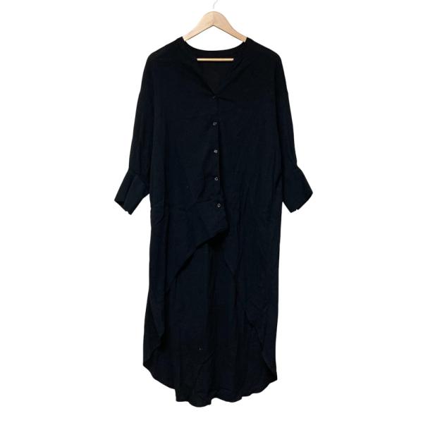 美品 ヤマダヤ MEDOC メドック オーバーサイズ バンドカラーシャツ ブラウス ブラック レディ...