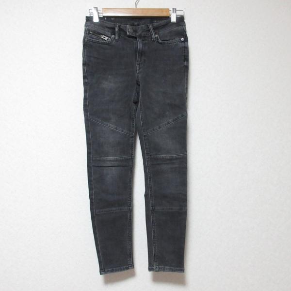 美品 ALLSAINTS オールセインツ クロップド バイカーデニム パンツ ジーンズ W25 ブラ...