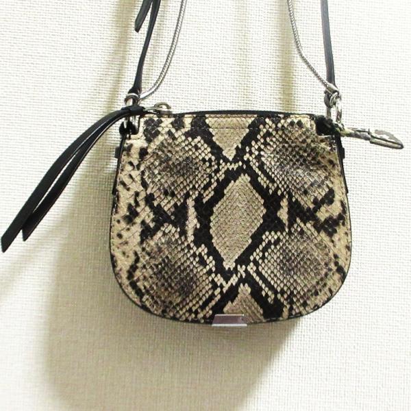美品 ALLSAINTS オールセインツ SLIVER MINI RND XBODY パイソン型押し...