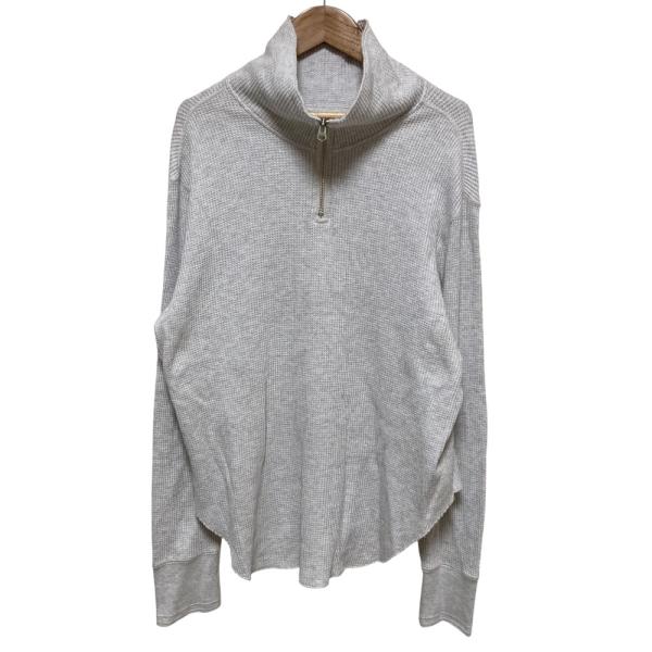 良品 AMERICANA アメリカーナ ハーフジップ ワッフル カットソー ライトグレー レディース...