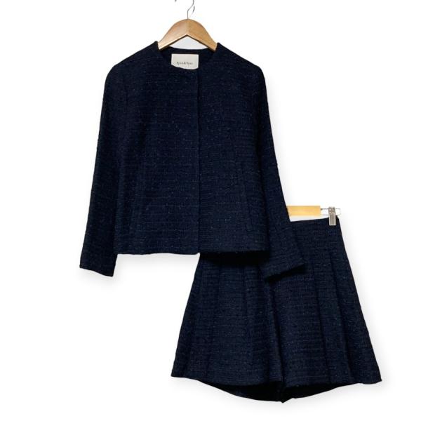 美品 Spick &amp; Span スピックアンドスパン ツイード ノーカラージャケット ショートパンツ...