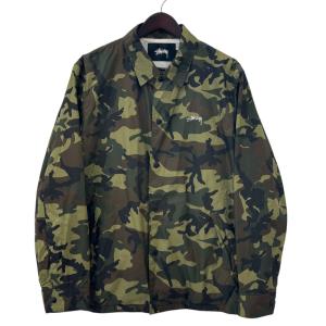 STUSSY ステューシー 迷彩 カモフラ コーチジャケット グリーン メンズ 古着 中古
