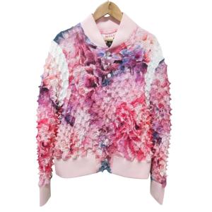良品 MASU エムエーエスユー 蜷川実花 SPIKY JACKET スパイキージャケット ブルゾン 大きいサイズ 46 ピンク レディース 古着 中古