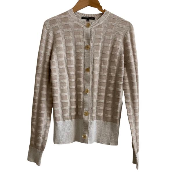 美品 MACKINTOSH LONDON マッキントッシュロンドン チェック ウール ニット カーデ...