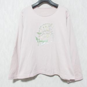 美品 PINK HOUSE ピンクハウス スイートピー ロゴプリント カットソー ロングスリーブ Tシャツ A2151UP0220 ピンク レディース 古着 中古