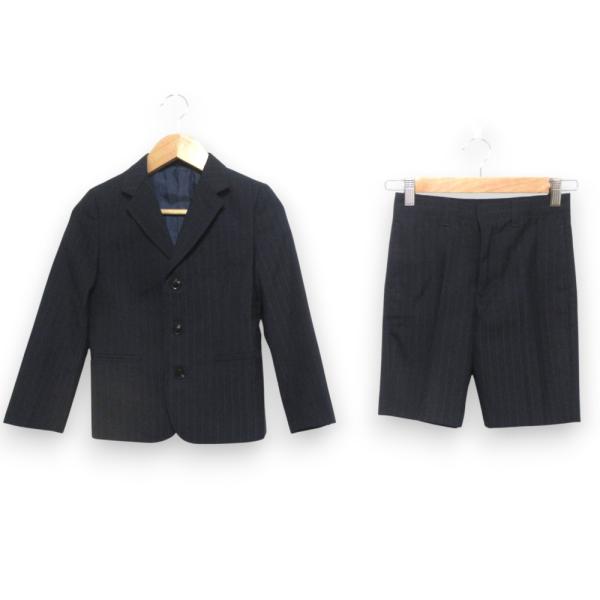 美品 J.PRESS ジェイプレス キッズ ストライプ柄 ウールブレンド ジャケット+ハーフパンツ ...