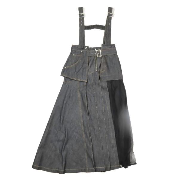 未使用 24SS AULA AILA アウラアイラ アシンメトリープリーツ　ジャンパースカート デニ...