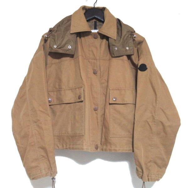 良品 MONCLER モンクレール ROUZIC リネンブレンド ショート丈 フーディー ジャケット...