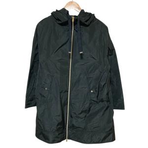 美品 25SS HERNO ヘルノ フード付き 撥水 ジャケット スプリングコート GC000444D サイズ42 ブラック レディース 古着 中古