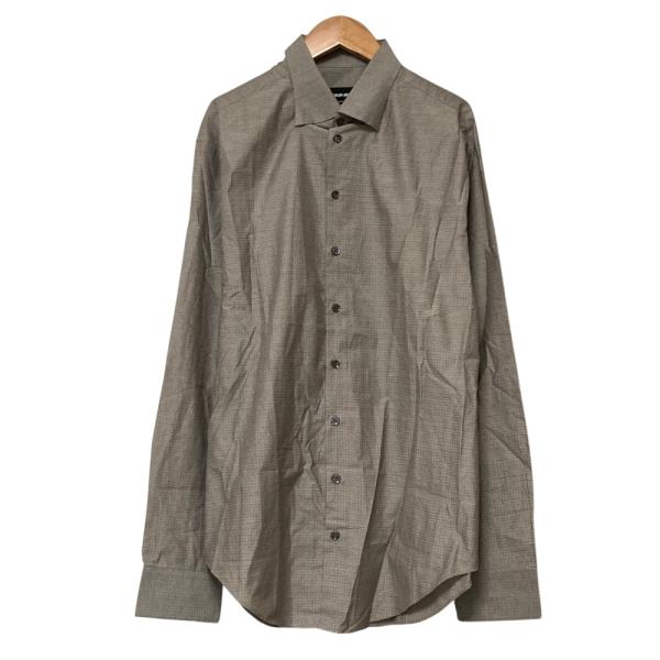 良品 GIORGIO ARMANI ジョルジオアルマーニ 総柄 コットンシルク 長袖 シャツ サイズ...