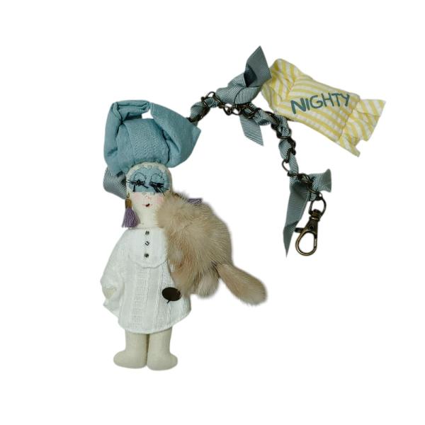 良品 Demodee デモデ ドールチャーム JYAKSYO TIFFANY サックス ホワイト レ...