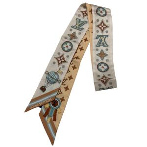美品 LOUIS VUITTON ルイヴィトン バンドーBB フロム ザ クラウド シルクスカーフ M97464 サイズS ベージュ マルチカラー レディース 古着 中古