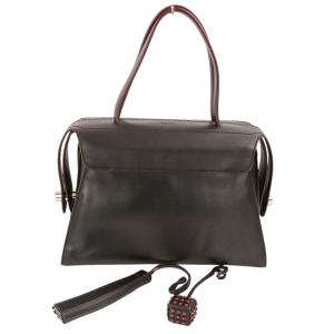 美品 TOD'S トッズ ゴンミーニ ツイストボウリング ボストンバッグ ハンドバッグ ブラック メンズ レディース 古着 中古