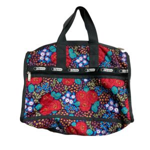 新品同様 LeSportsac レスポートサック フラワープリント ポーチ付き 2WAY ボストンバッグ マルチカラー レディース 古着 中古