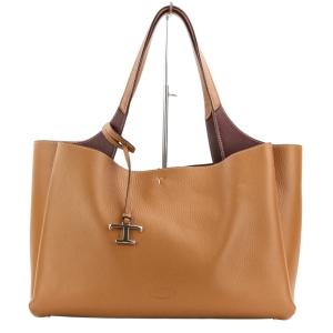 美品 TOD'S トッズ Tタイムレス レザー ショッピング トートバッグ ショルダーバッグ ブラウン レディース 古着 中古