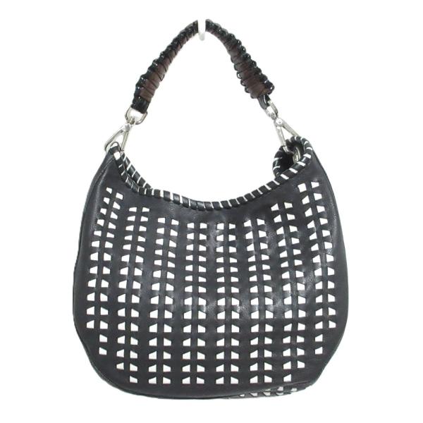 美品 MARNI マルニ カットアウト ワンショルダーバッグ ブラック ホワイト レディース 古着 ...