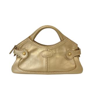 良品 TODS トッズ レザー 2WAY ミニハンドバッグ ショルダーバッグ ゴールドカラー レディース 古着 中古