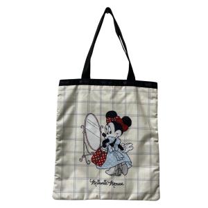 美品 LeSportsac レスポートサック ディズニー ミニー チェック柄 トートバッグ ホワイト マルチカラー レディース 古着 中古