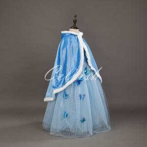 ディズニー ◇ コスプレ ドレス シンデレラ 風 プリンセスドレス 子供 ドレス 長袖 マント付き 衣装 C-2958L1904LM【宅配】