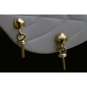 限定品〕is1007-1【オーバル5ミリx3ミリ】K14WGイヤリング空枠