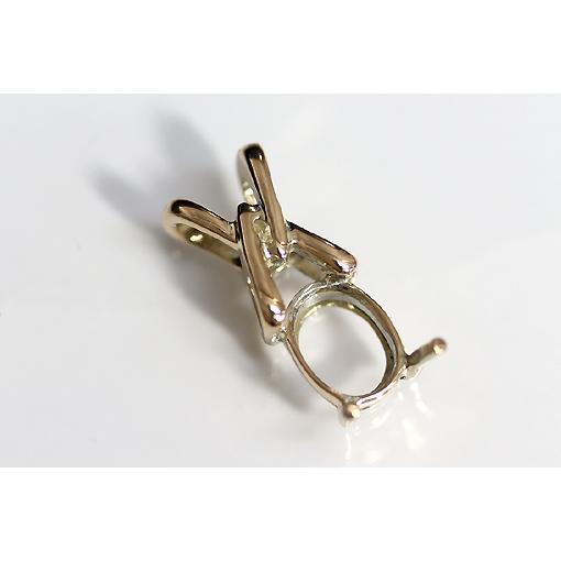 〔限定品 サンプル〕in1128kj064【オーバル8ミリ×6ミリ】K10YGペンダント空枠