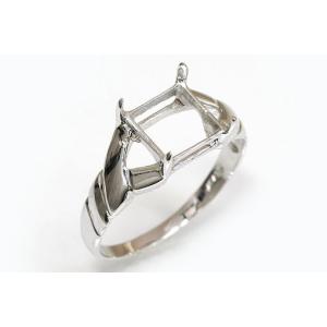 限定品〕s19068【スクエア8ミリ×6ミリ】CZ入りシルバー925リング空枠