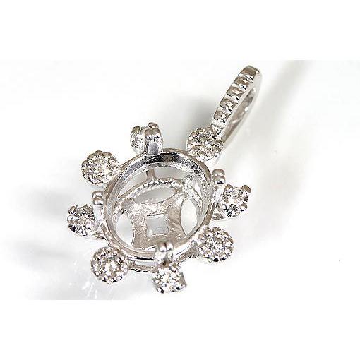 nt-358【オーバル8ミリ×6ミリ】ダイヤ入りペンダント空枠