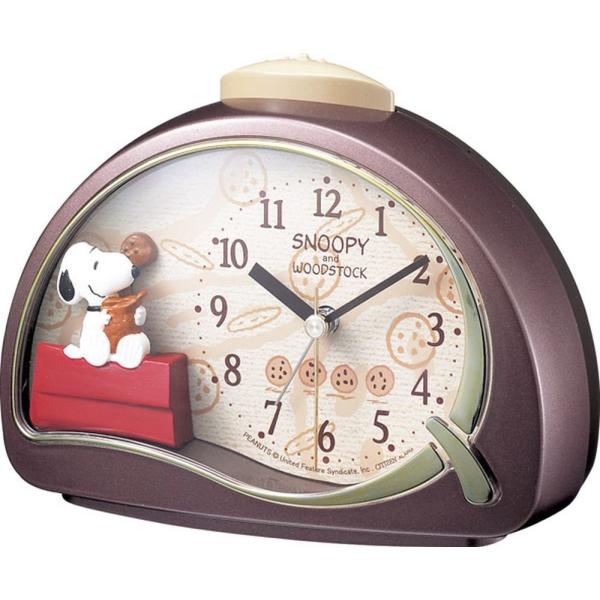 リズム時計 SNOOPY ( スヌーピー ) 目覚まし キャラクター 時計 R506 ブラウン 4S...