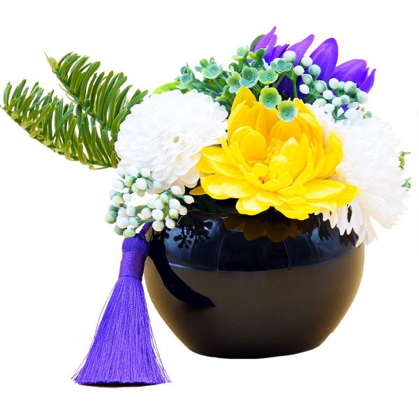 松野工業 シャボンフラワー仏花 ソープフラワー アレンジメント 約12cm 枯れないお花 菊 薔薇 ...