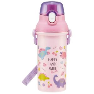 スケーター(Skater) 水筒 子供用 直飲み 480ml プラスチック ワンタッチ 食洗機対応 日本製 ハッピー＆スマイル 女の子 PSB5SAN