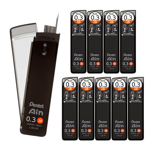 ぺんてる シャープ芯 ぺんてるアイン 0.3mm 2B 10個 C283-2B