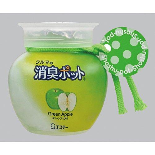 クルマの消臭ポット 消臭芳香剤 車用 グリーンアップルの香り 150g
