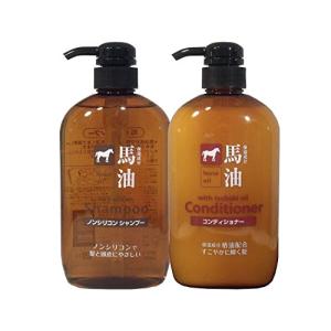 熊野油脂 馬油シャンプー & コンディショナー 保湿成分,高 各600ml｜kiholdings