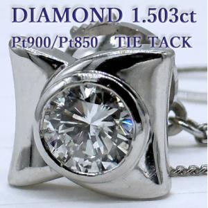 半額/ PT900 K14WG/ダイヤモンド ネクタイピン プラチナ