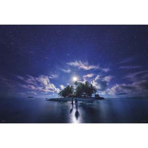 1000ピース ジグソーパズル KAGAYA 南の島の月夜(JEEP島) 光るパズル (50x75cm)｜kiiroihachi