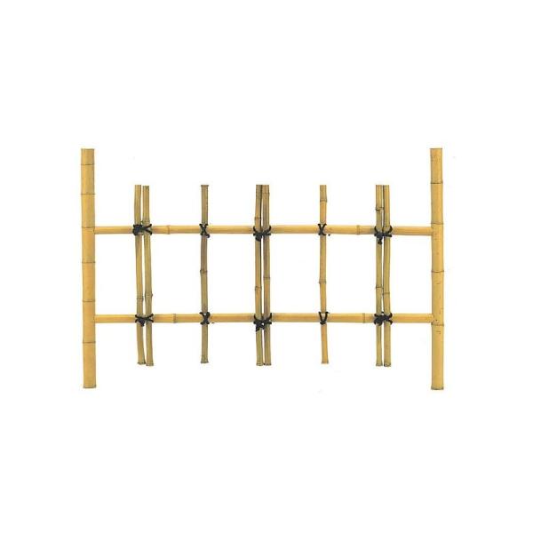 タカショー エコランド 天然竹 四ツ目ワンタッチ垣フェンス L型 幅90cm×奥行5cm×高さ60c...