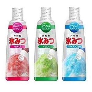 井村屋 氷みつ 3種類（イチゴ.メロン.ハワイアンブルー）330ｇ各1本