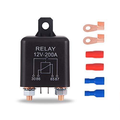 FOSHIO 自動車リレー12V 200A 4極 ヘビーデューティスプリット充電リレースイッチ SP...