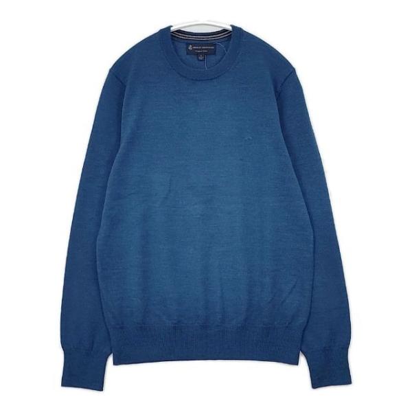 Brooks Brothers クルーネック イタリアンヤーン ウール セーター ニット ブルー ブ...